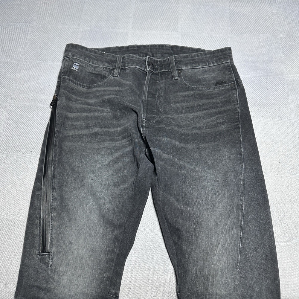 G-Star RAW Citishield 3D Slim Tapered Jeans 33x32 Black Wash Denim Button Fly - Picture 2 of 16